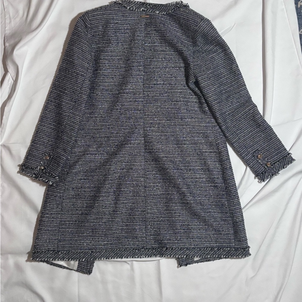 Women's Black and White Tweed Coat - IT 42 - Picture 2 of 5